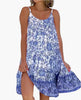 White (Navy Blue Flowers)